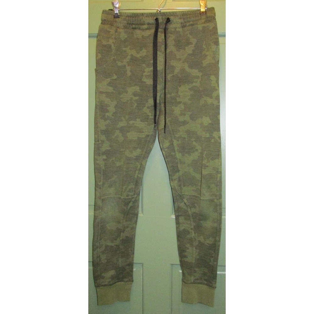 Men's KYODAN French Terry Jogger Pants Active Pants Olive Camo Pockets Size S